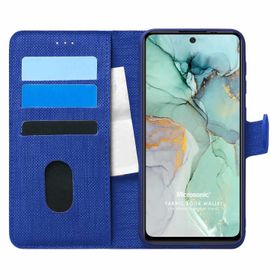 Microsonic General Mobile GM 22 Fabric Book Wallet Lacivert Cep Telefon Kılıfı