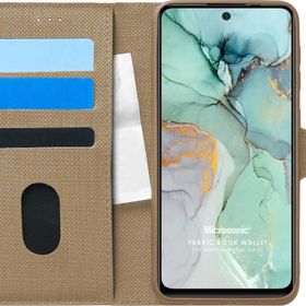 Microsonic General Mobile GM 22 Gold Fabric Book Wallet Cep Telefon Kılıfı