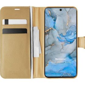 Microsonic General Mobile GM 22 Plus Delux Leather Wallet Gold Cep Telefon Kılıfı