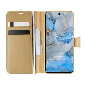 Microsonic General Mobile GM 22 Plus Delux Leather Wallet Gold Cep Telefon Kılıfı