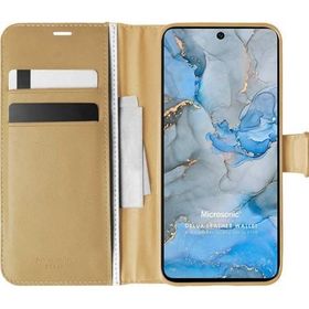 Microsonic General Mobile GM 22 Plus Delux Leather Wallet Gold Cep Telefon Kılıfı