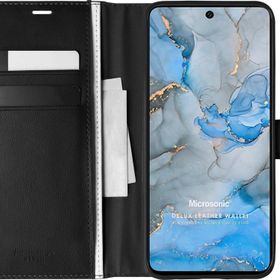 Microsonic General Mobile GM 22 Plus Delux Leather Wallet Siyah Cep Telefon Kılıfı