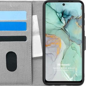 Microsonic General Mobile Gm 22 Plus Fabric Book Wallet Gri Cep Telefon Kılıfı