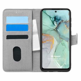 Microsonic General Mobile Gm 22 Plus Fabric Book Wallet Gri Cep Telefon Kılıfı