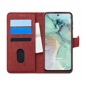 Microsonic General Mobile GM 22 Plus Fabric Book Wallet Kırmızı Cep Telefon Kılıfı