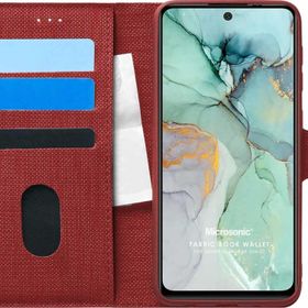 Microsonic General Mobile GM 22 Plus Fabric Book Wallet Kırmızı Cep Telefon Kılıfı