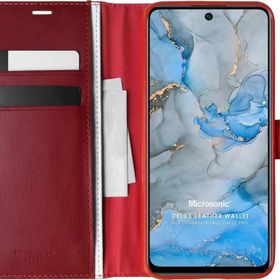 Microsonic General Mobile GM 22 Pro Delux Leather Wallet Kırmızı Cep Telefon Kılıfı