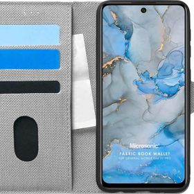 Microsonic General Mobile GM 22 Pro Fabric Book Wallet Gri Cep Telefon Kılıfı