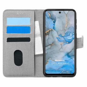Microsonic General Mobile GM 22 Pro Fabric Book Wallet Gri Cep Telefon Kılıfı