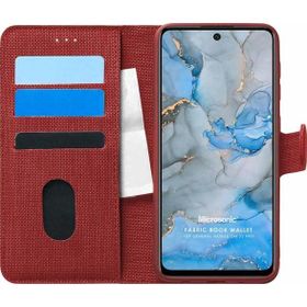 Microsonic General Mobile GM 22 Pro Fabric Book Wallet Kırmızı Cep Telefon Kılıfı