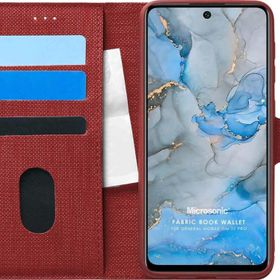 Microsonic General Mobile GM 22 Pro Fabric Book Wallet Kırmızı Cep Telefon Kılıfı