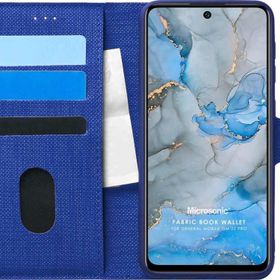 Microsonic General Mobile GM 22 Pro Fabric Book Wallet Lacivert Cep Telefon Kılıfı