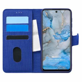 Microsonic General Mobile GM 22 Pro Fabric Book Wallet Lacivert Cep Telefon Kılıfı