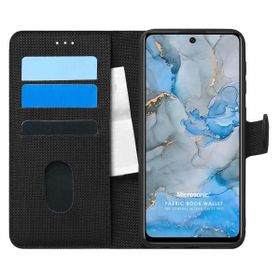 Microsonic General Mobile GM 22 Pro Siyah Fabric Book Wallet Cep Telefon Kılıfı