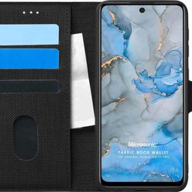 Microsonic General Mobile GM 22 Pro Siyah Fabric Book Wallet Cep Telefon Kılıfı