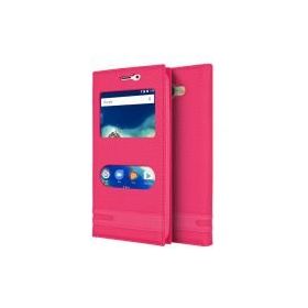 Microsonic General Mobile GM6 Dual View Gizli Mıknatıslı Pembe Kılıf