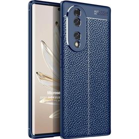 Microsonic Honor 70 Deri Dokulu Silikon Lacivert Cep Telefon Kılıfı