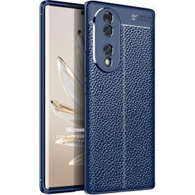 Microsonic Honor 70 Deri Dokulu Silikon Lacivert Cep Telefon Kılıfı