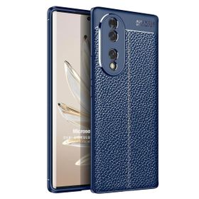 Microsonic Honor 70 Deri Dokulu Silikon Lacivert Cep Telefon Kılıfı