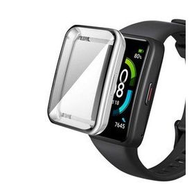 Microsonic Huawei Band 6 Kılıf 360 Full Round Soft Silicone Gümüş Kardon