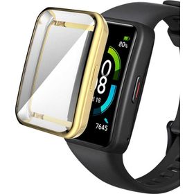 Microsonic Huawei Band 7 Kılıf 360 Full Round Soft Silicone Gold Kardon