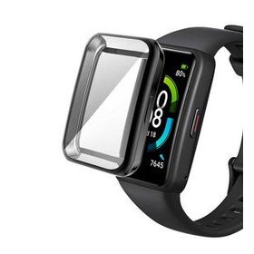 Microsonic Huawei Band 7 Kılıf 360 Full Round Soft Silicone Siyah Kordon