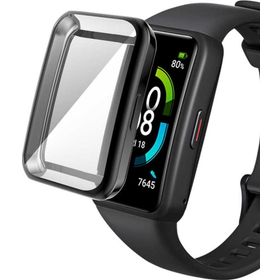 Microsonic Huawei Band 7 Kılıf 360 Full Round Soft Silicone Siyah Kordon