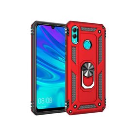 Microsonic Huawei Honor 10 Lite Military Ring Holder Kırmızı Kılıf