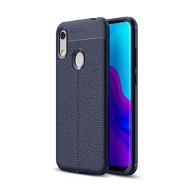 Microsonic Huawei Honor 8a Deri Dokulu Lacivert Silikon Kılıf
