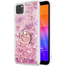 Microsonic Huawei Honor 9S Glitter Liquid Holder Pembe Cep Telefonu Kılıfı