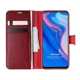 Microsonic Huawei Honor 9X Delux Leather Wallet Kırmızı Kılıf
