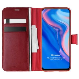 Microsonic Huawei Honor 9X Delux Leather Wallet Kırmızı Kılıf