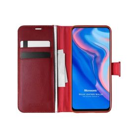 Microsonic Huawei Honor 9X Delux Leather Wallet Kırmızı Kılıf