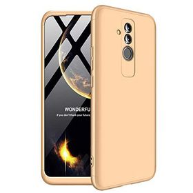 Microsonic Huawei Mate 20 Lite Double Dip 360 Protective Gold Kılıf