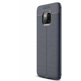 Microsonic Huawei Mate 20 Pro Deri Dokulu Silikon Lacivert Kılıf