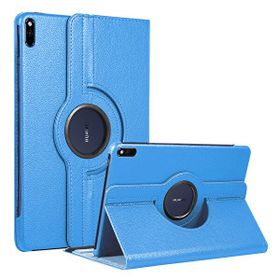 Microsonic Huawei MatePad 10.4 inç 360 Rotating Stand Deri Mavi Tablet Kılıfı