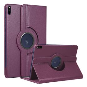 Microsonic Huawei MatePad 10.4 inç 360 Rotating Stand Deri Mor Tablet Kılıfı