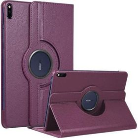 Microsonic Huawei MatePad 10.4 inç 360 Rotating Stand Deri Mor Tablet Kılıfı