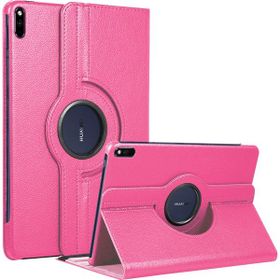 Microsonic Huawei MatePad 10.4 inç 360 Rotating Stand Deri Pembe Tablet Kılıfı