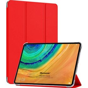 Microsonic Huawei Matepad 10.4 inç Slim Translucent Back Smart Cover Kırmızı Tablet Kılıfı