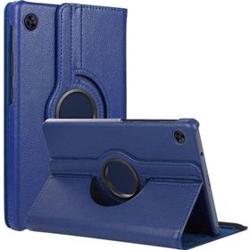 Microsonic Huawei MatePad T10 360 Rotating Stand Deri Lacivert Tablet Kılıfı