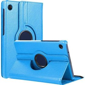 Microsonic Huawei MatePad T10 360 Rotating Stand Deri Mavi Tablet Kılıfı