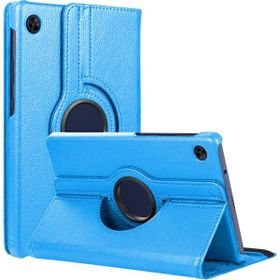 Microsonic Huawei MatePad T10 360 Rotating Stand Deri Mavi Tablet Kılıfı