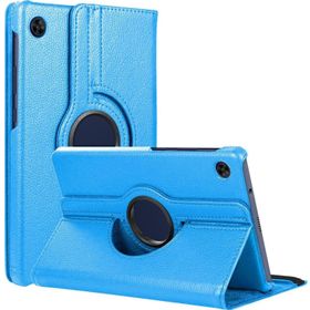 Microsonic Huawei MatePad T10 360 Rotating Stand Deri Mavi Tablet Kılıfı
