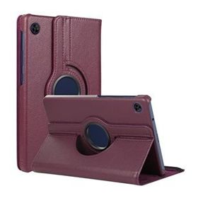 Microsonic Huawei MatePad T10 360 Rotating Stand Deri Mor Tablet Kılıfı