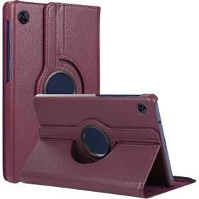 Microsonic Huawei MatePad T10 360 Rotating Stand Deri Mor Tablet Kılıfı