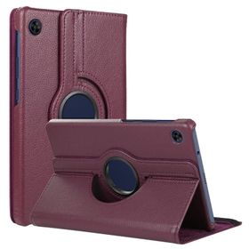 Microsonic Huawei MatePad T10 360 Rotating Stand Deri Mor Tablet Kılıfı