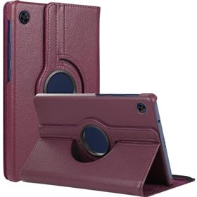 Microsonic Huawei MatePad T10 360 Rotating Stand Deri Mor Tablet Kılıfı