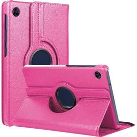 Microsonic Huawei MatePad T10 360 Rotating Stand Deri Pembe Tablet Kılıfı