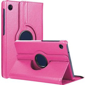 Microsonic Huawei MatePad T10 360 Rotating Stand Deri Pembe Tablet Kılıfı